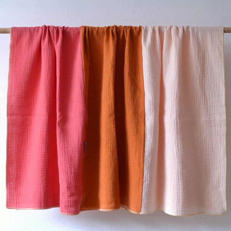 Quadrat-Halstuch, 130 x 130cm Soft Peach/KoralleRost