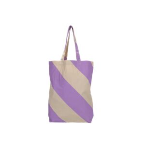 Baumwolltasche diagonal stripes vanilla / violet