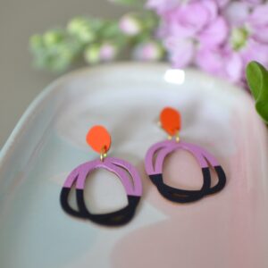 Ohrstecker United, orange/fuchsia/marine