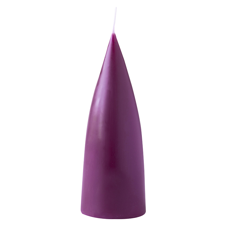 cone shaped candle, 16 cm, Farbe dark heather