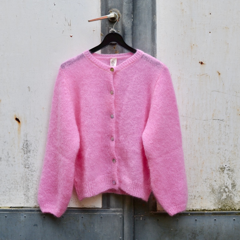 Cardigan aus Mohair - Farbe bubblegum – Bild 2
