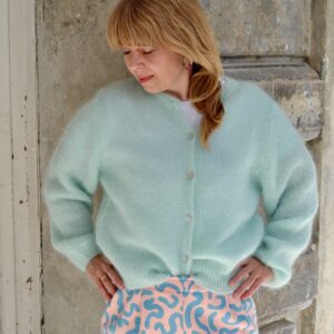 Cardigan aus Mohair - Farbe sage