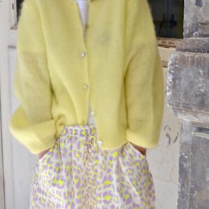 Cardigan aus Mohair - Farbe lemoncake