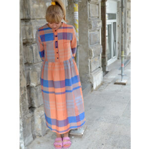 On demand - Maxikleid "MIDSOMMAR" Orange/Blue, Größe wählbar