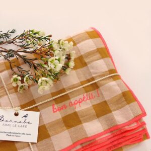 Tischdecke 'bon appetit' senffarben