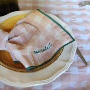 Serviette 'mon soleil' rose
