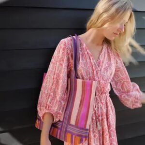 Boho-Kleid Romia Cherryred/powder