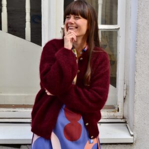 Cardigan aus Mohair - Farbe burgundy