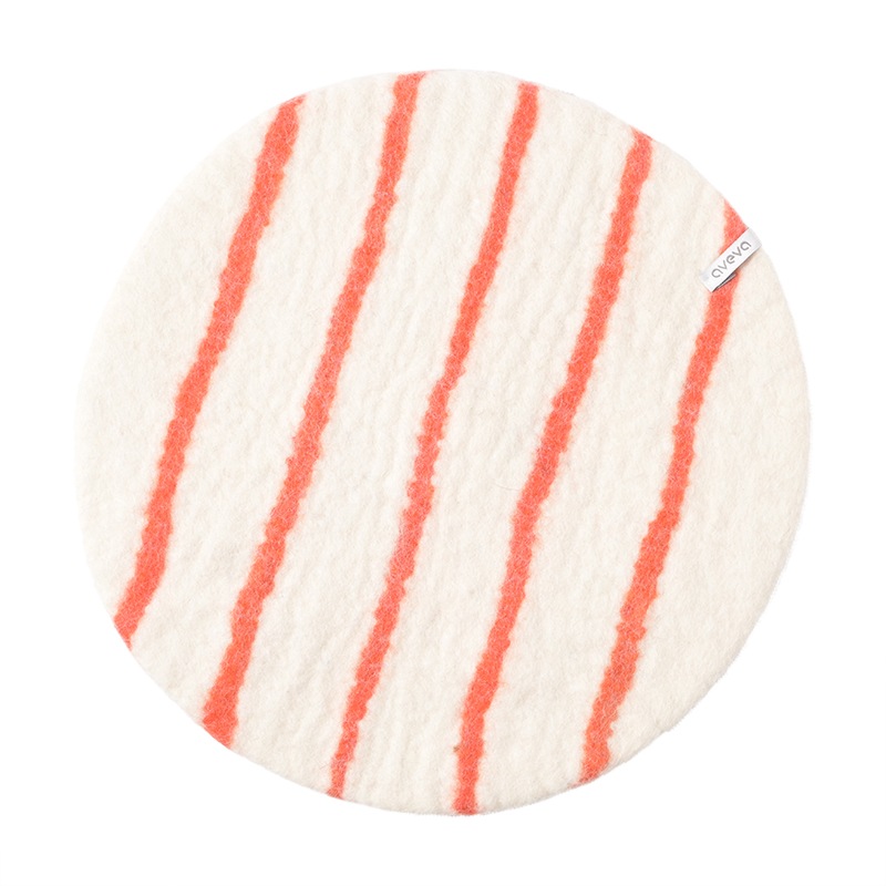 Sitzpolster aus Filz, Farbe coral-stripes