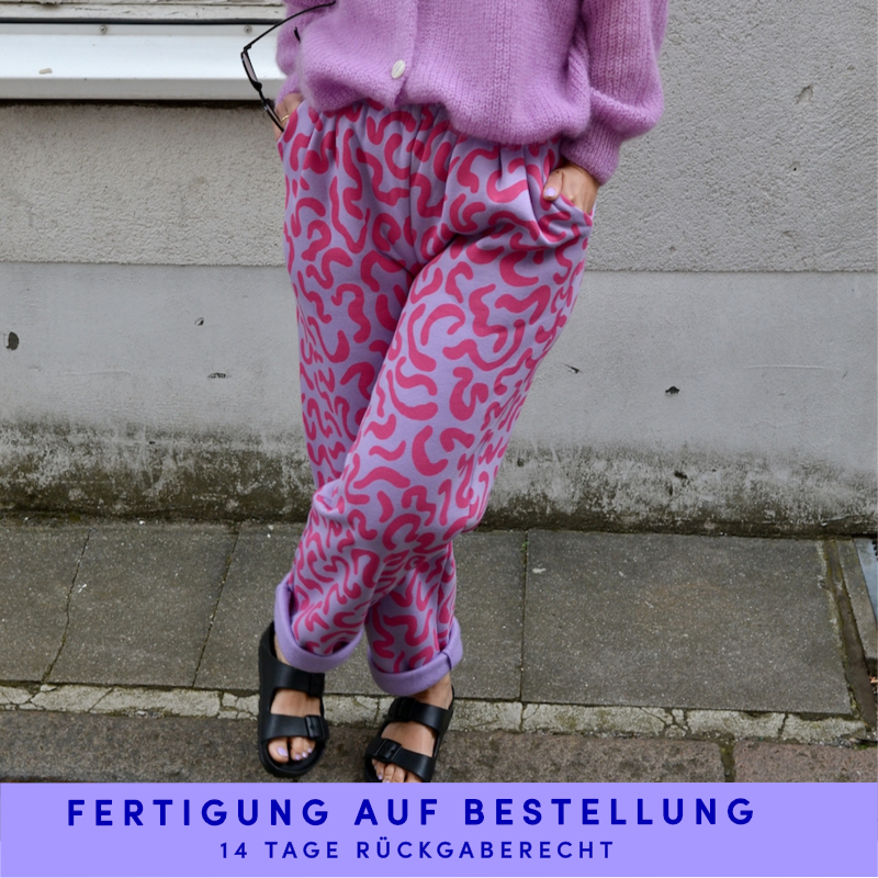 Balloon fit Jogger aus KuschelsweatSweat, Farbe lilac/pink