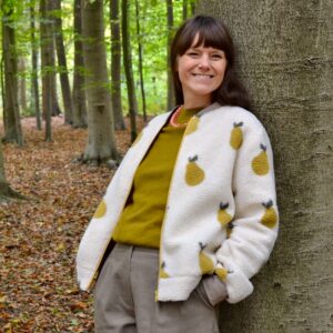 Collegejacke aus Teddyfleece "pears"
