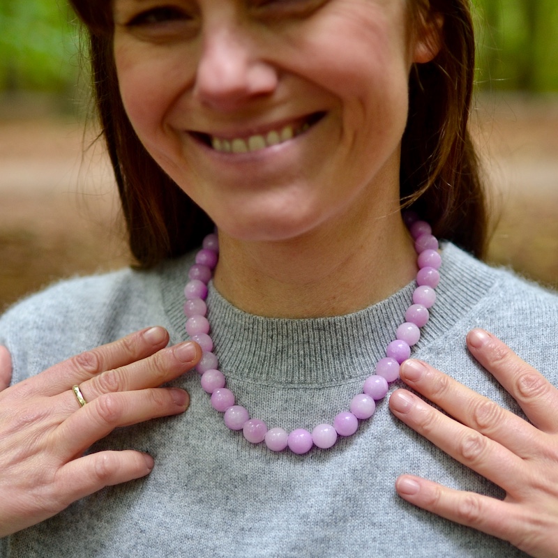 Halskette mit großen Perlen - soft lilac – Bild 2