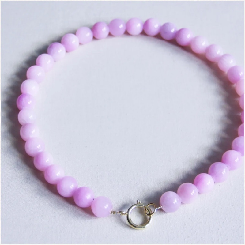 Halskette mit großen Perlen - soft lilac