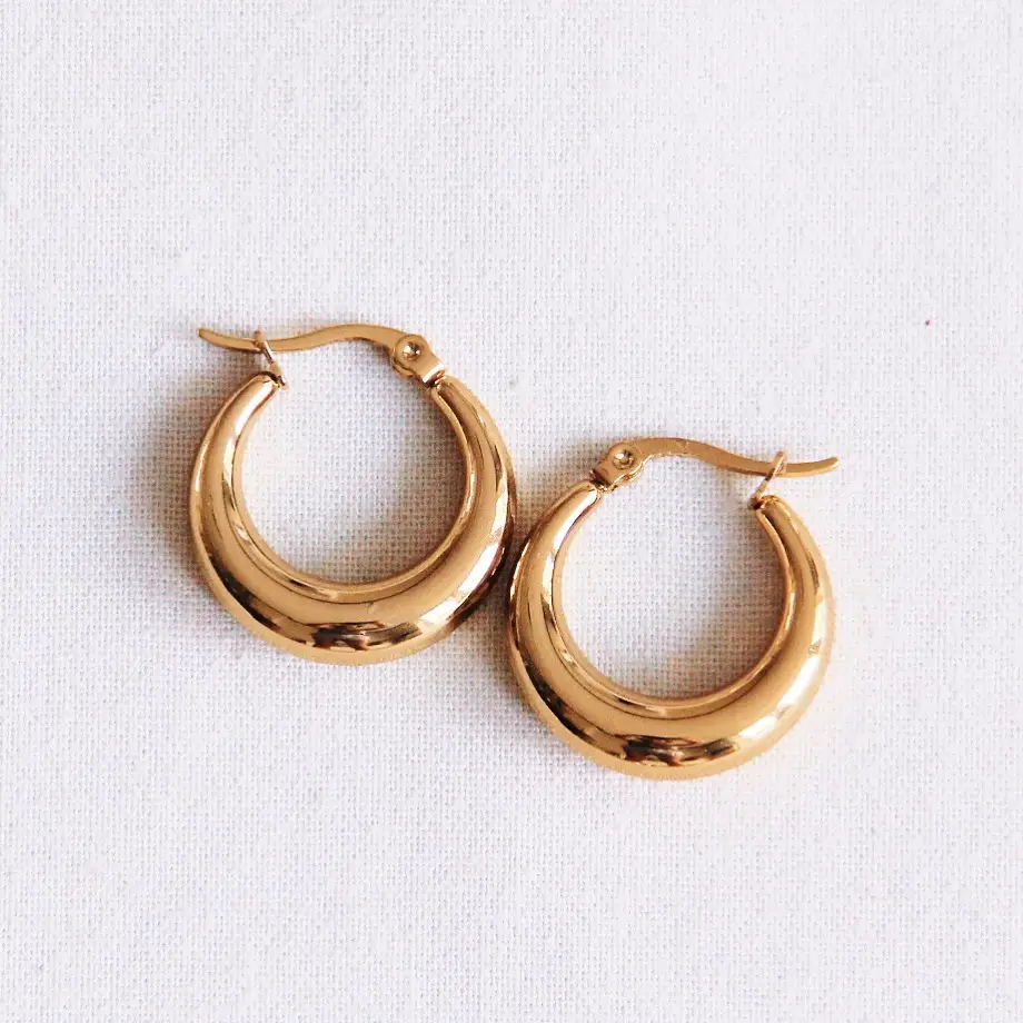 Hoops aus Edelstahl, 19 mm, „Breit“, goldfarben