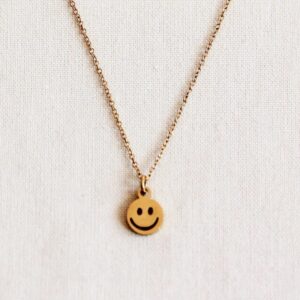 Feine, vergoldete Edelstahlkette mit Smiley