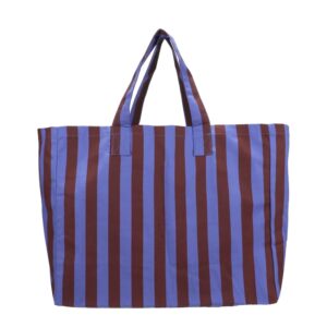 Große Baumwolltasche Streifen · cornflower/bordeaux