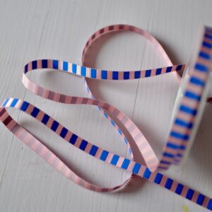 Ribbed Ribbon Geschenkband *Kobalt/Rosa*