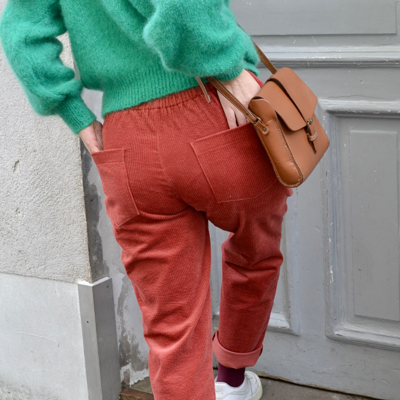 Cordhose MOM Fit, Farbe rust – Bild 3