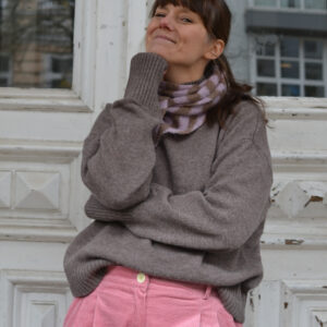 Wollpulli mit Stehkragen, Farbe chocolate melange