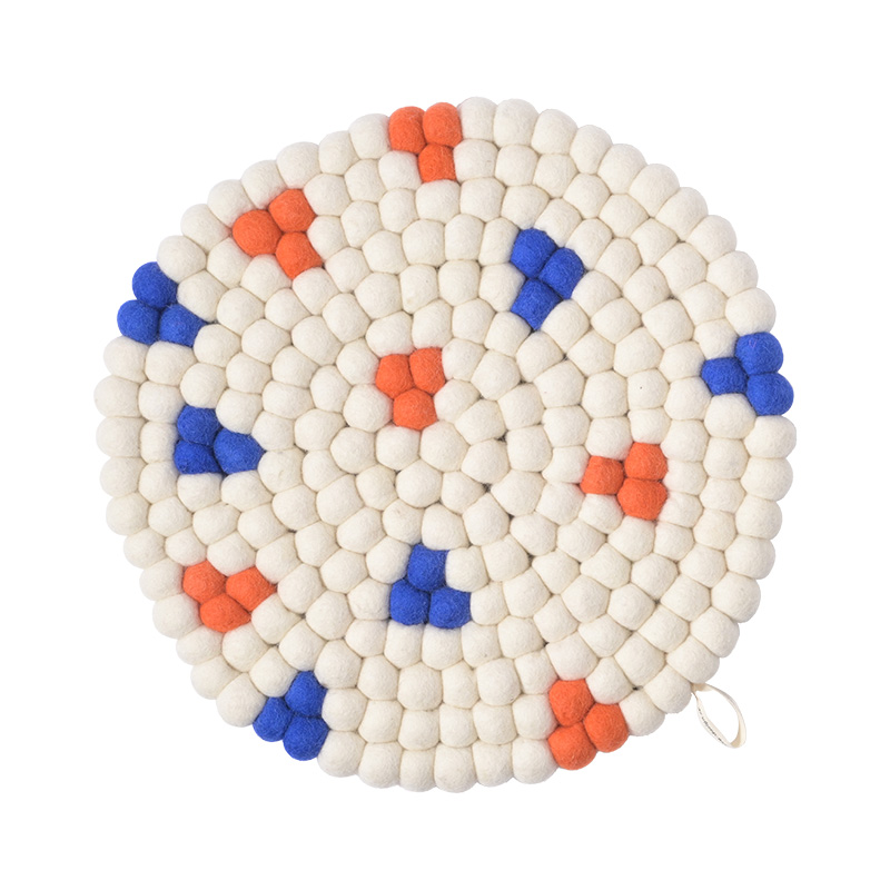 Sitzpolster aus Filz, DOTS, Farbe white