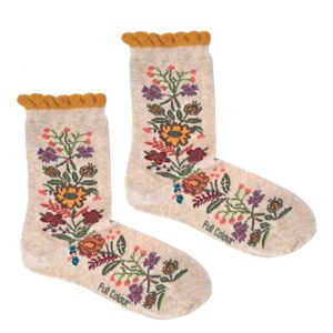 Socke  MIT JASMINBLUMEN | beige