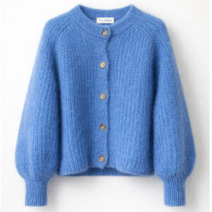 Mohair Strickjacke, Farbe jeansblau