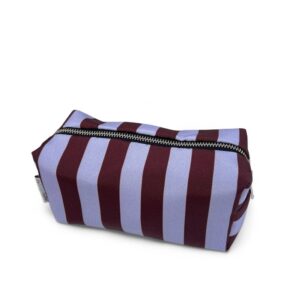 Etui mit Blockstreifen - flieder/aubergine