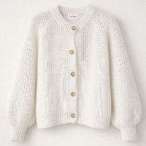 Mohair Strickjacke, Farbe Wool white