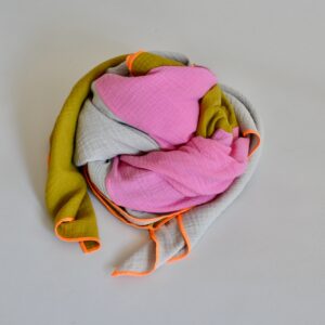 Quadrat-Halstuch, 130 x 130cm, beige/bubblegum/mustard