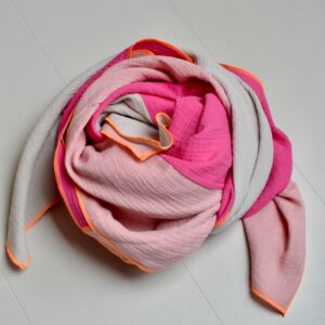 Quadrat-Halstuch, 130 x 130cm, beige/rose/pink