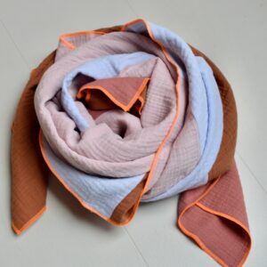Quadrat-Halstuch, 130 x 130cm, marsala/toffe/light blue/cold rosé