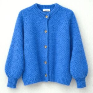 Mohair Strickjacke, Farbe Aqua