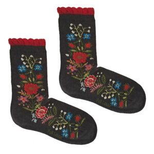 Socke  MIT JASMINBLUMEN | schwarz