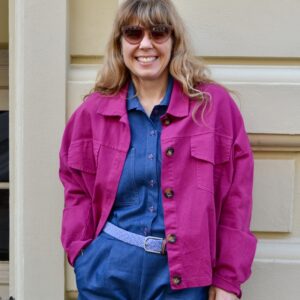 Leichte Denimjacke, Farbe fuchsia