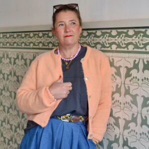 Cardigan mit Alpakawolle - Farbe peach