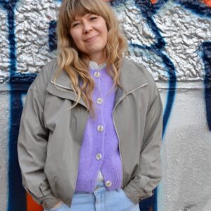 Leichte Bomberjacke mit Stehkragen, Farbe Fango