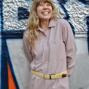 Jumpsuit aus leichtem Denimstoff - rosé