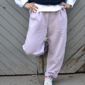 Balloon fit Jogger aus kuscheligem Sweat, Farbe lavender