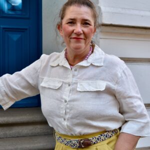 Leinenbluse, Farbe offwhite