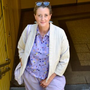 Leichte Steppjacke aus Musselin, beige