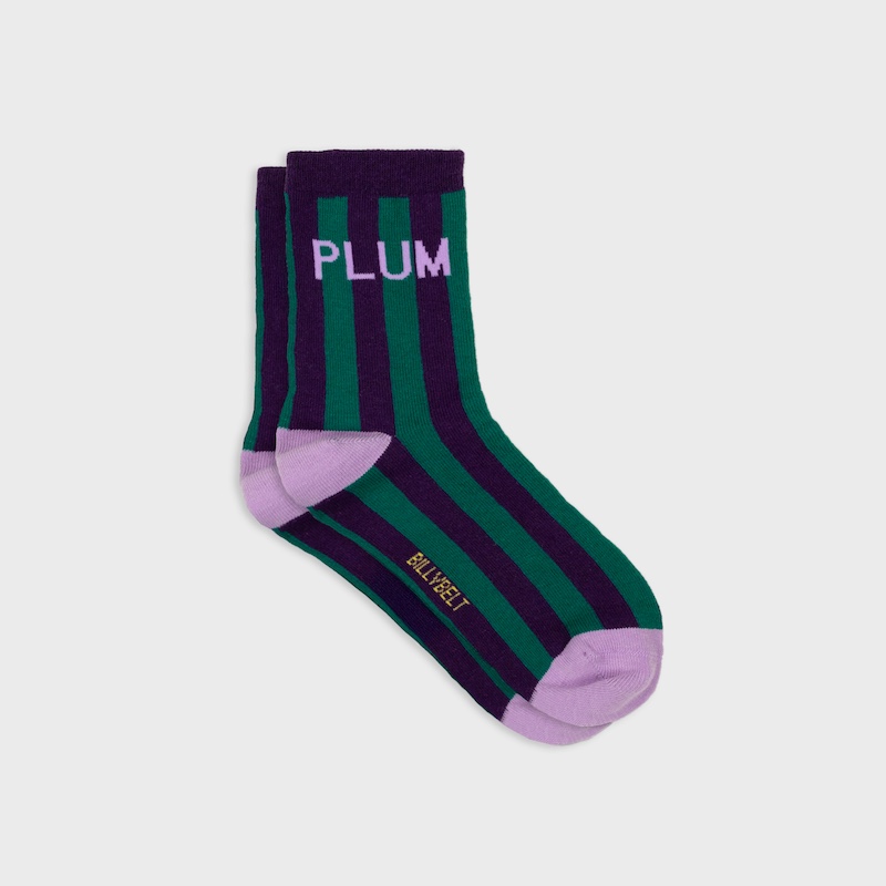 Gestreifte Socken - plum
