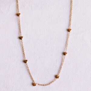 Feine, vergoldete Edelstahlkette mit Herzen