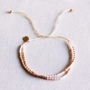 Miyuki Armband mit Farbblockierung — nude/weiß/taupe