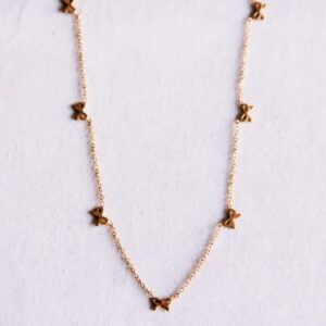 Feine, vergoldete Edelstahlkette mit Schleifen