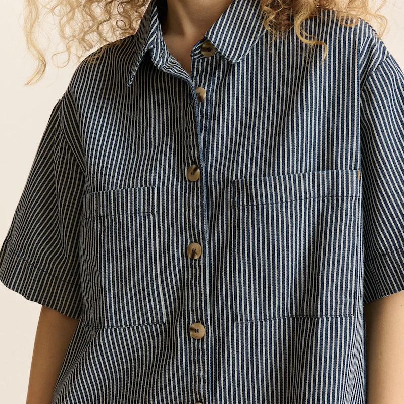 Kurzes gestreiftes Jeanskleid CALIE – Bild 2