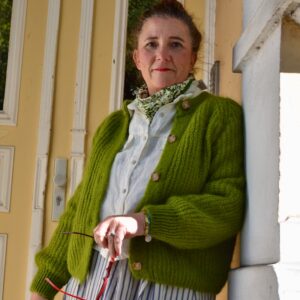 Mohair Strickjacke, Farbe moss