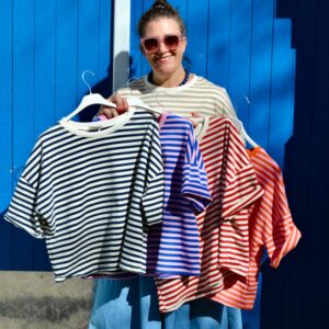 Kurzarm-Ringelshirt, Farbe wählbar