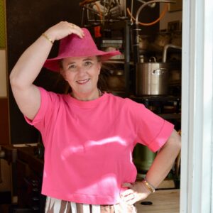 Kastiges T-Shirt, Farbe pink