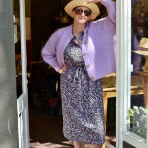 Oversizekleid "little hearts" moss/lilac