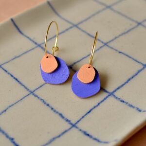 Kleine Creole Drops, violet/peach